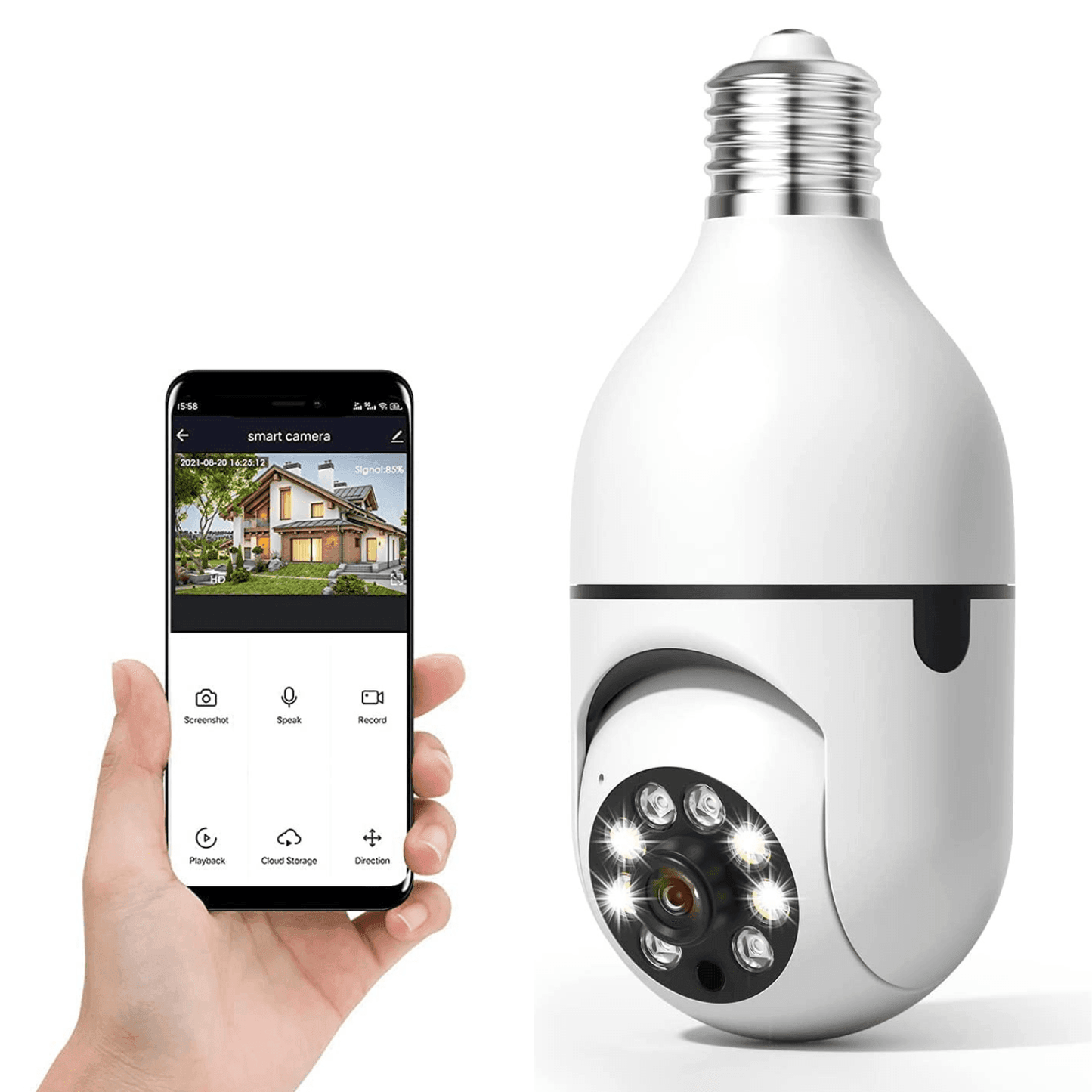 Wireless Indoor / Outdoor Smart HD Light Bulb Security Camera