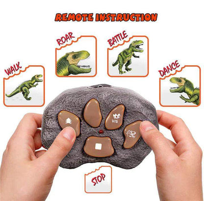 Remote Control T-Rex Dinosaur With LED Light Up, Walking & Roaring Realistic Dinosaur Toys