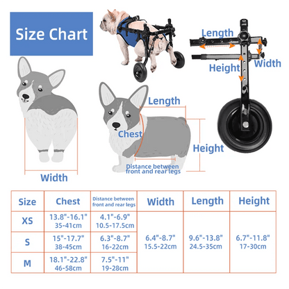 Dog Wheelchair Disability Dog Hind Legs Bracket Cat Dog Injured And Weak Rehabilitation Aid Car Adjustable Pet Walk Booster