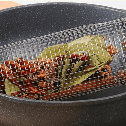 Stainless Steel Round Barbecue BBQ Grilling Basket