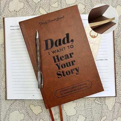 Dad, I Want to Hear Your Story - Heirloom Edition Leather Wrapped Hardcover