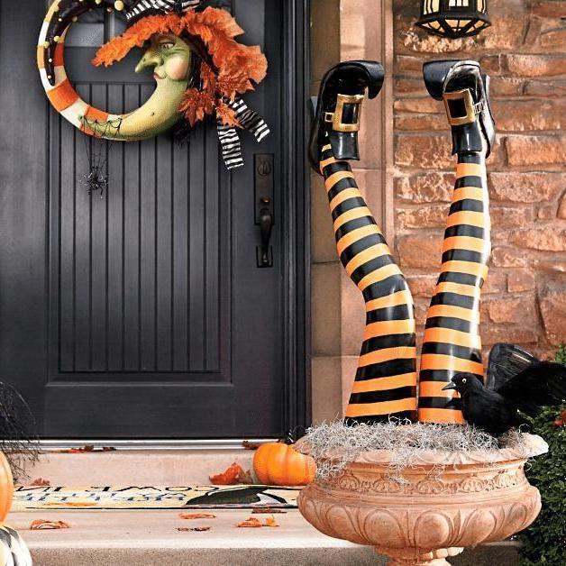 Witch Leg Stakes, Set Of Two Yard Halloween Decoration