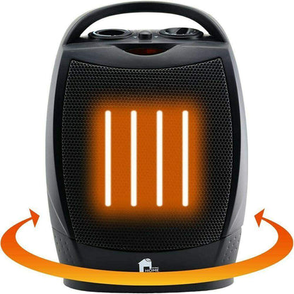 Portable Electric Space Heater Super Quiet Oscillating Heater Fan Thermostat