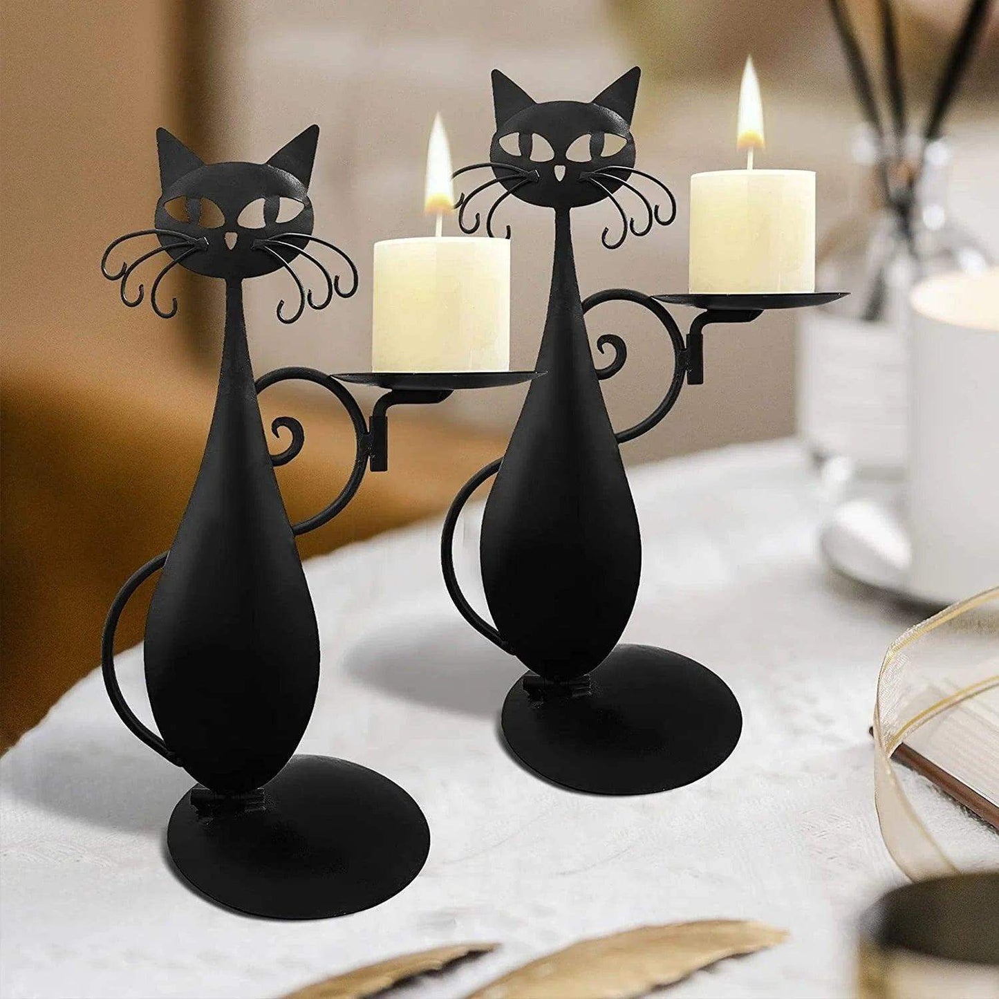 Black Cat Candle Holder