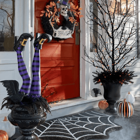 Witch Leg Stakes, Set Of Two Yard Halloween Decoration