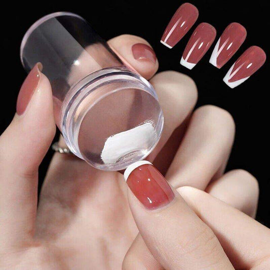 Silicone Transparent Nail Stamper with Scraper