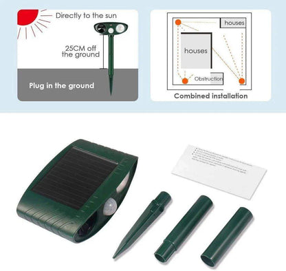 Ultrasonic Deer Repeller - Pack Of 4 Solar Powered - Get Rid of Deer in 48 Hours