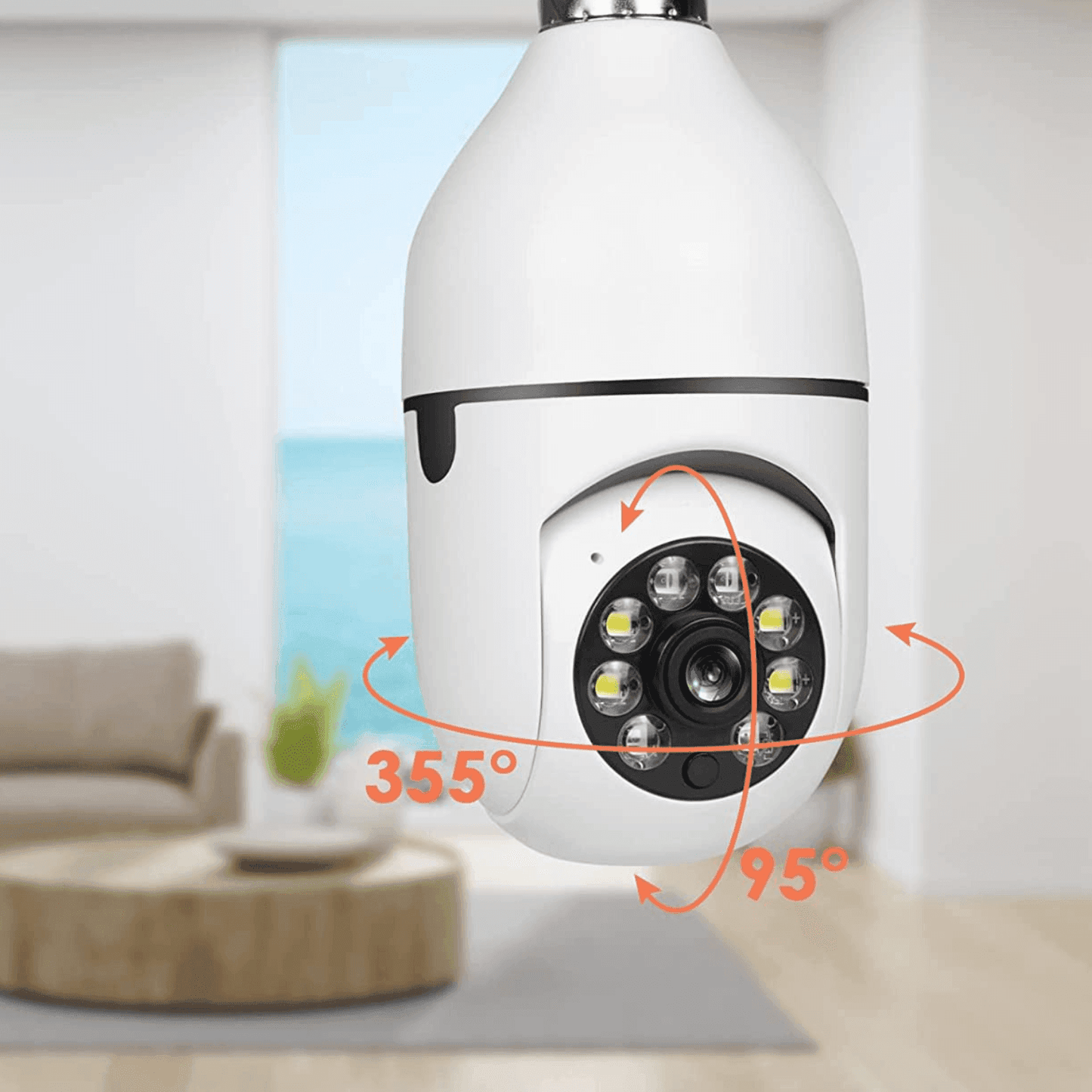 Smart Wifi Indoor / Outdoor Light Bulb Security Camera