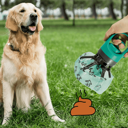 Dog Poop Picker Upper Claw with Garbage Bag Dispenser