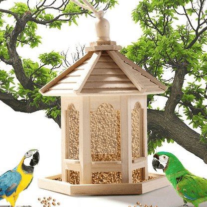 Wooden Transparent Household Bird Feeder