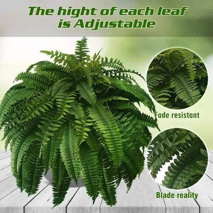 UV Resistant Lifelike Artificial Boston Fern For Outdoors