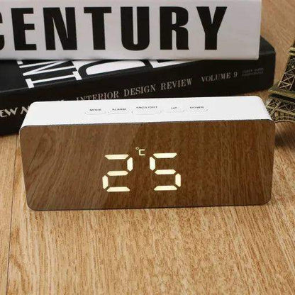 Digital Alarm Clock Smart Mirror Desktop Bedside Nightlight