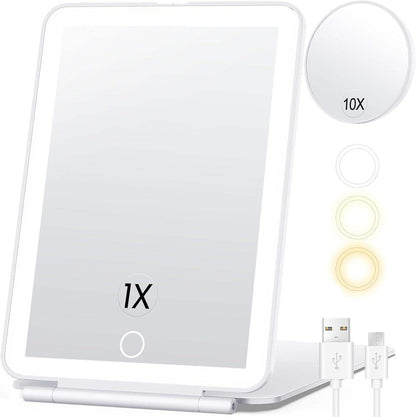 Travel Lighted Makeup Mirror With Magnification