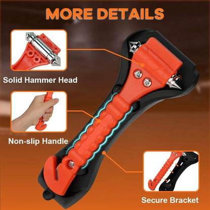 Car Safety Hammer Set Of 2 Emergency Escape Tool Auto Car Window Glass Hammer Breaker And Seat Belt Cutter