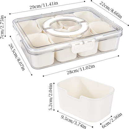 8 Compartments divided serving tray with Handle