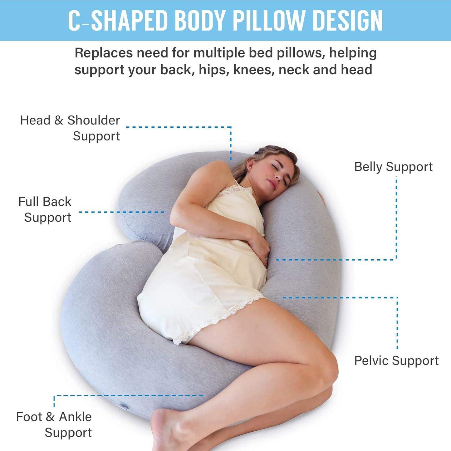 C Shaped Full Body Pregnancy Pillow