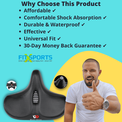 Extra Large Bike Seat With Comfortable Thick Foam and Waterproof