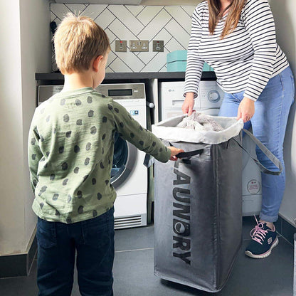 75L Collapsible Large Laundry Basket with Wheels