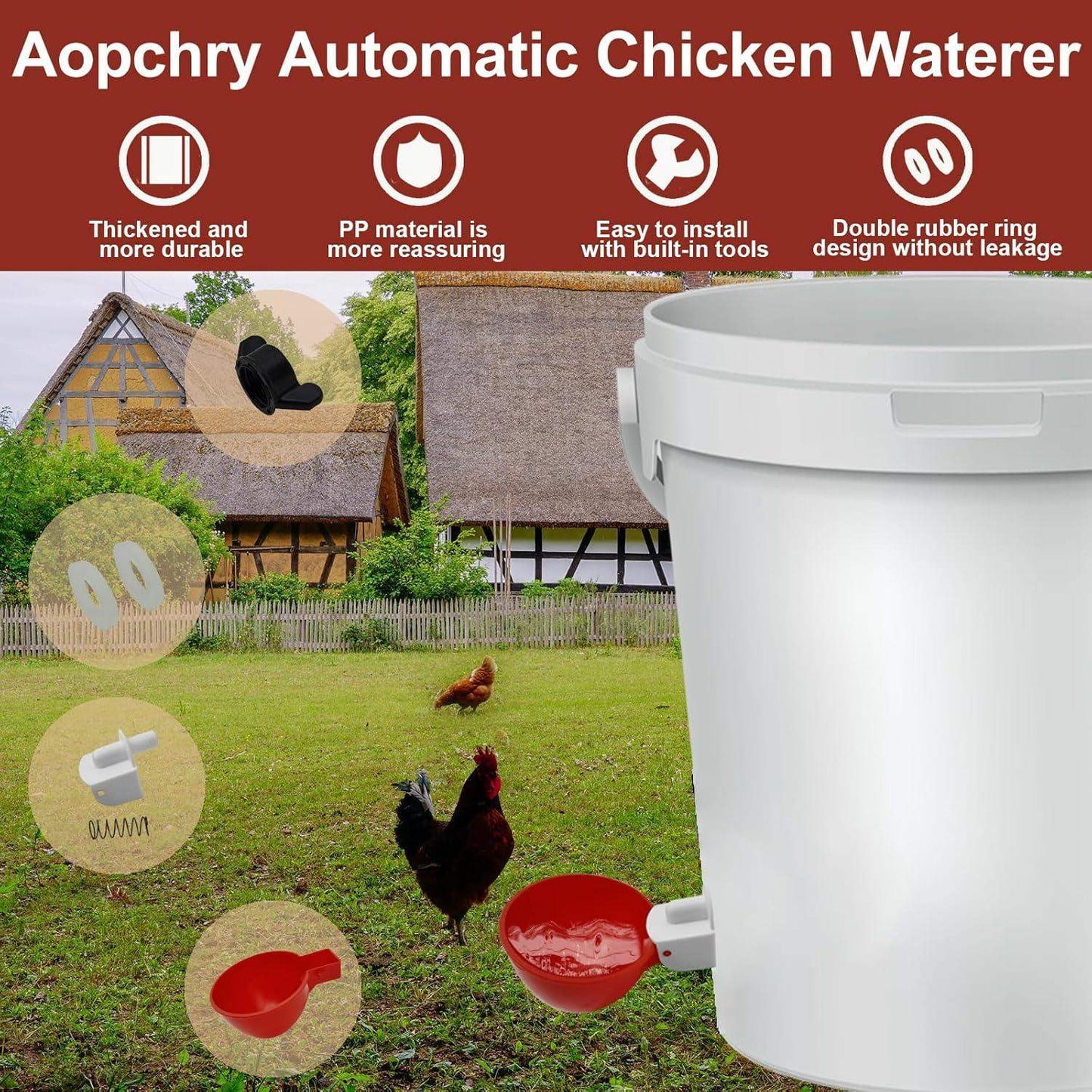 10 Pcs Chicken Waterer