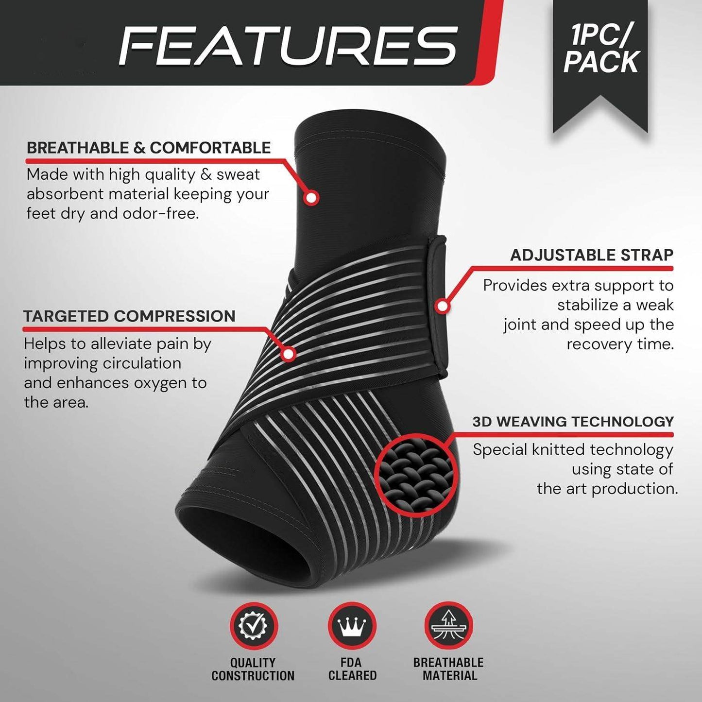 Ankle Support Brace For Sprained Ankle Plantar Fasciitis Relief Achilles Tendonitis