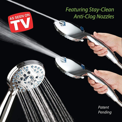 Adjustable Pressure Handheld Shower Head With A Hose