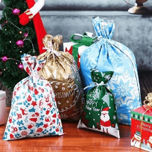 Drawstring Christmas Gift Bags 15 Sets