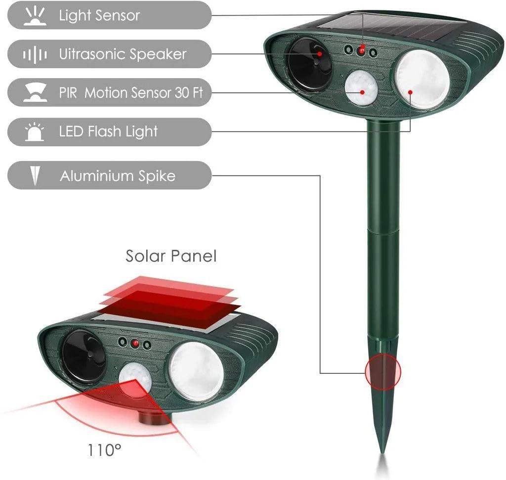 Ultrasonic Deer Repeller - Pack Of 4 Solar Powered - Get Rid of Deer in 48 Hours