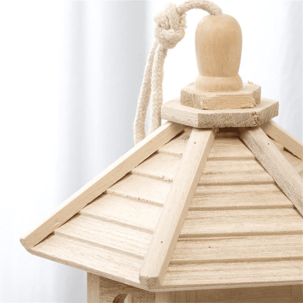 Wooden Transparent Household Bird Feeder