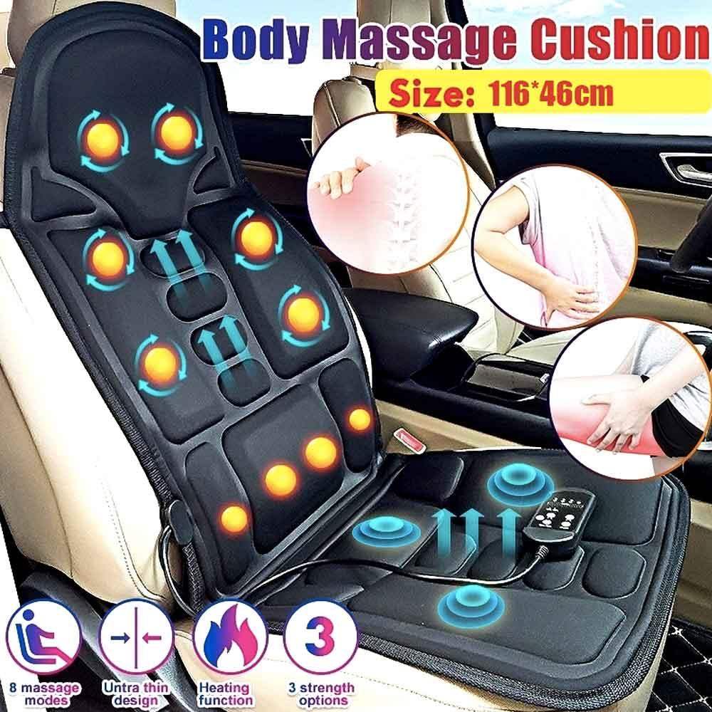 8 Mode Massage Chair Pad With Heated Back Neck Cushion For Car & Home