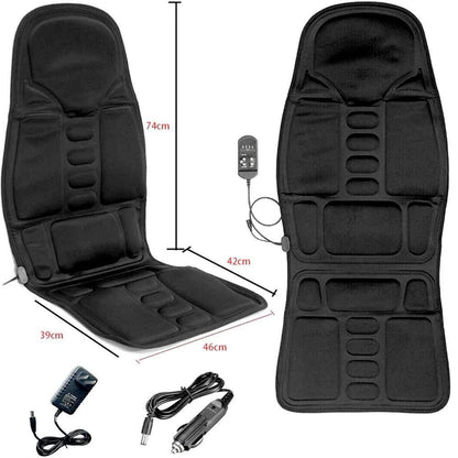 8 Mode Massage Chair Pad With Heated Back Neck Cushion For Car & Home