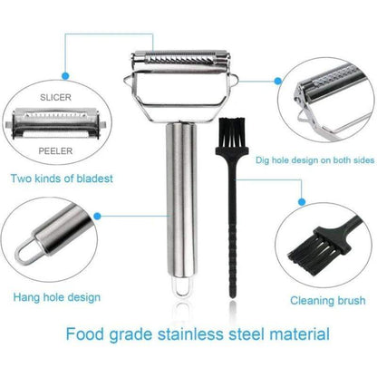 Ultra Sharp Stainless Steel Multi-function Vegetable Peeler & Julienne Cutter Potato Carrot Grater