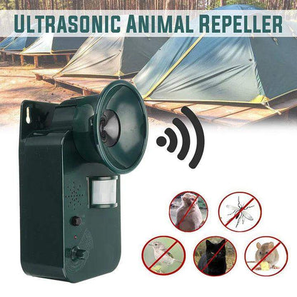 5000sqft 9v Dc Ultra Sonic Cordless Pest Animal Repeller Outdoor Safely Repel Various Animal