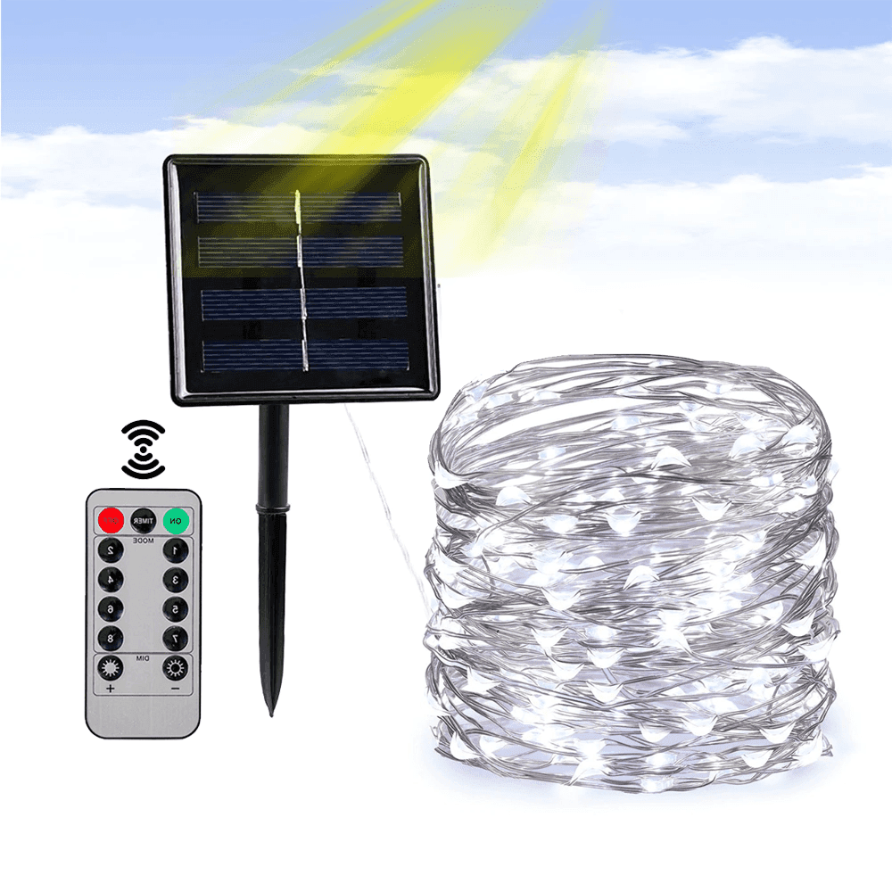 String Solar Lights Outdoor (Clear Cable)