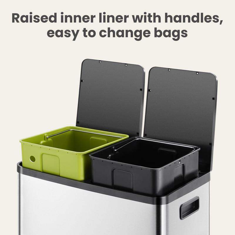 Smart Stainless Dual Trash Can