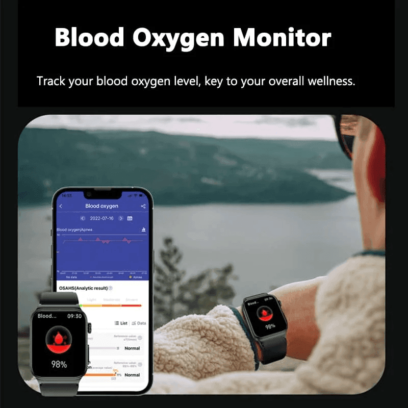 ECG Smart Watch with Blood Pressure Monitor Body Temperature Blood Glucose Heart Rate Blood Oxygen