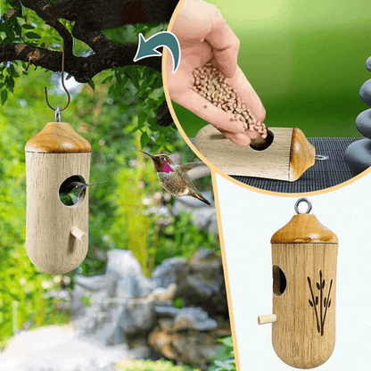 Wooden Hummingbird House - Gift for Natural Lovers