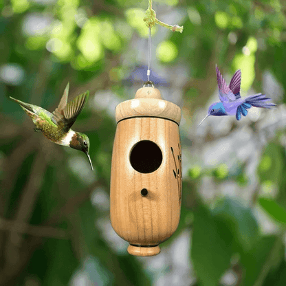 Wooden Hummingbird House - Gift for Natural Lovers