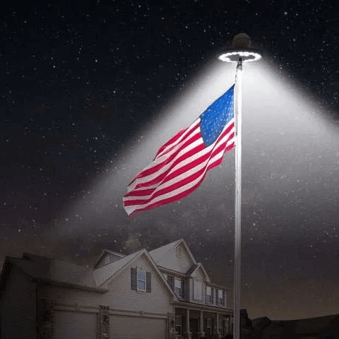 Solar Powered Flagpole Lights - All Night Long Last Flag Pole Lights - LED