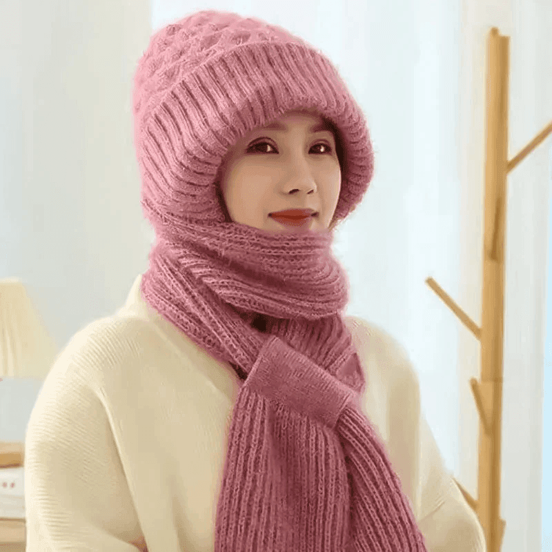 Women's Winter Integrated Ear Protection Windproof Cap Scarf