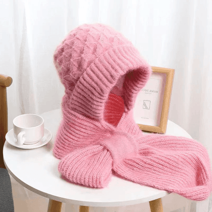 Women's Winter Integrated Ear Protection Windproof Cap Scarf