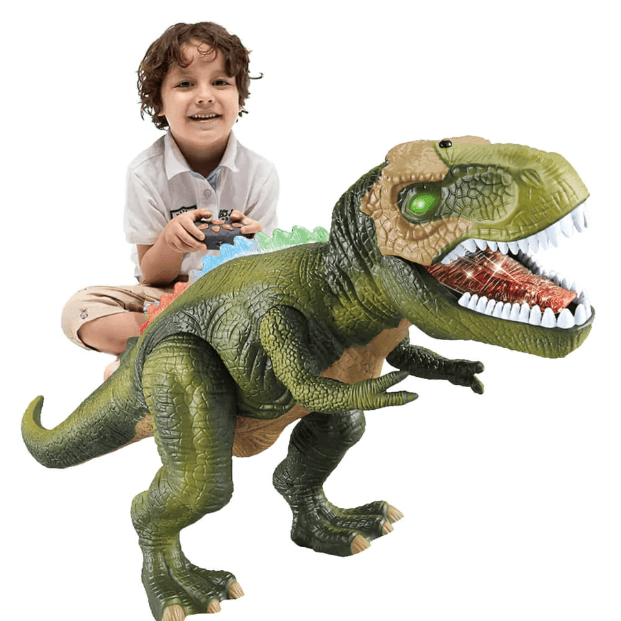 Remote Control T-Rex Dinosaur With LED Light Up, Walking & Roaring Realistic Dinosaur Toys