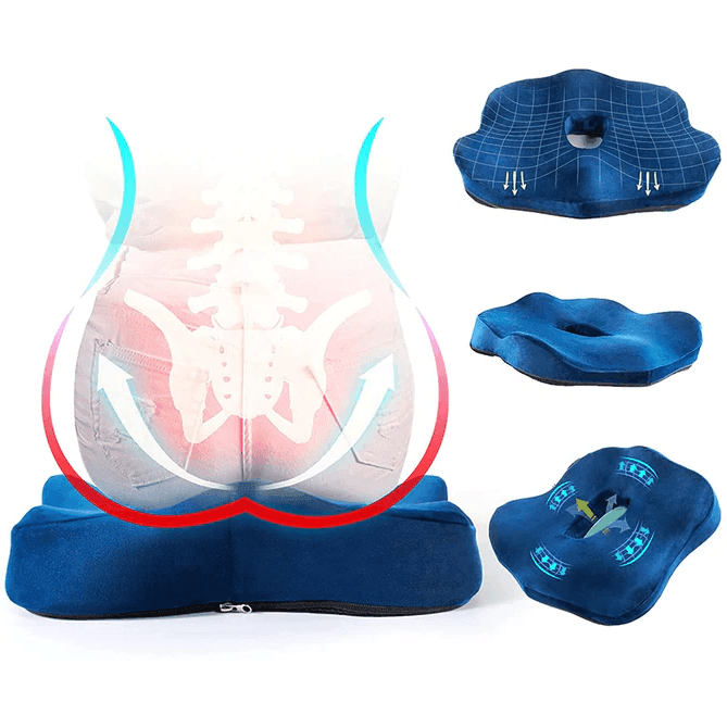 Versatile Memory Foam Seat Cushion for Lower Back Pain Relief