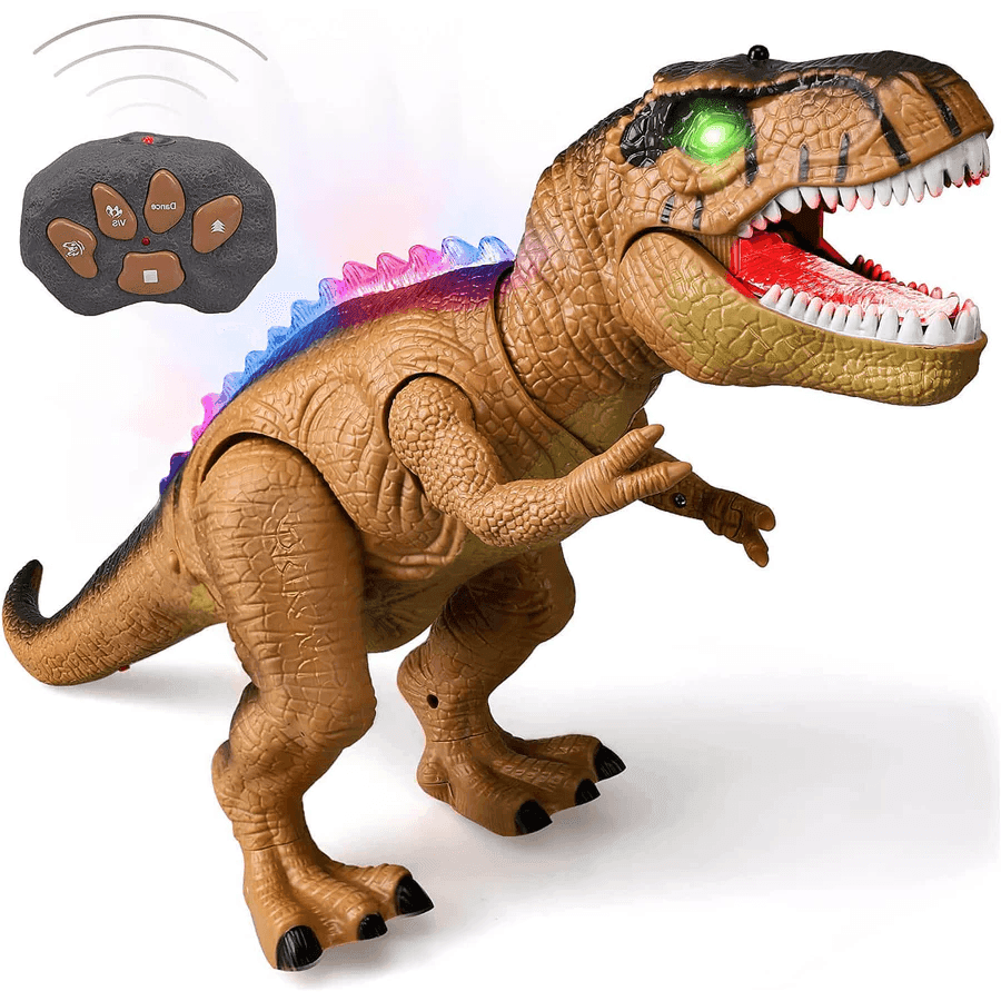 Remote Control T-Rex Dinosaur With LED Light Up, Walking & Roaring Realistic Dinosaur Toys