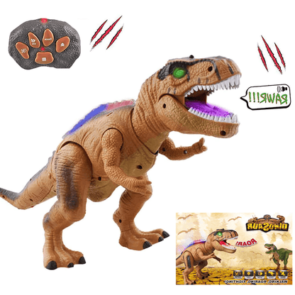 Remote Control T-Rex Dinosaur With LED Light Up, Walking & Roaring Realistic Dinosaur Toys